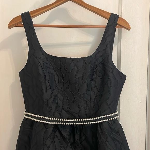 New Abbey Glass Victoria Black Textured Satin Jacquard Dress size Small - Picture 6 of 16